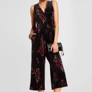 Floral velvet jumpsuit